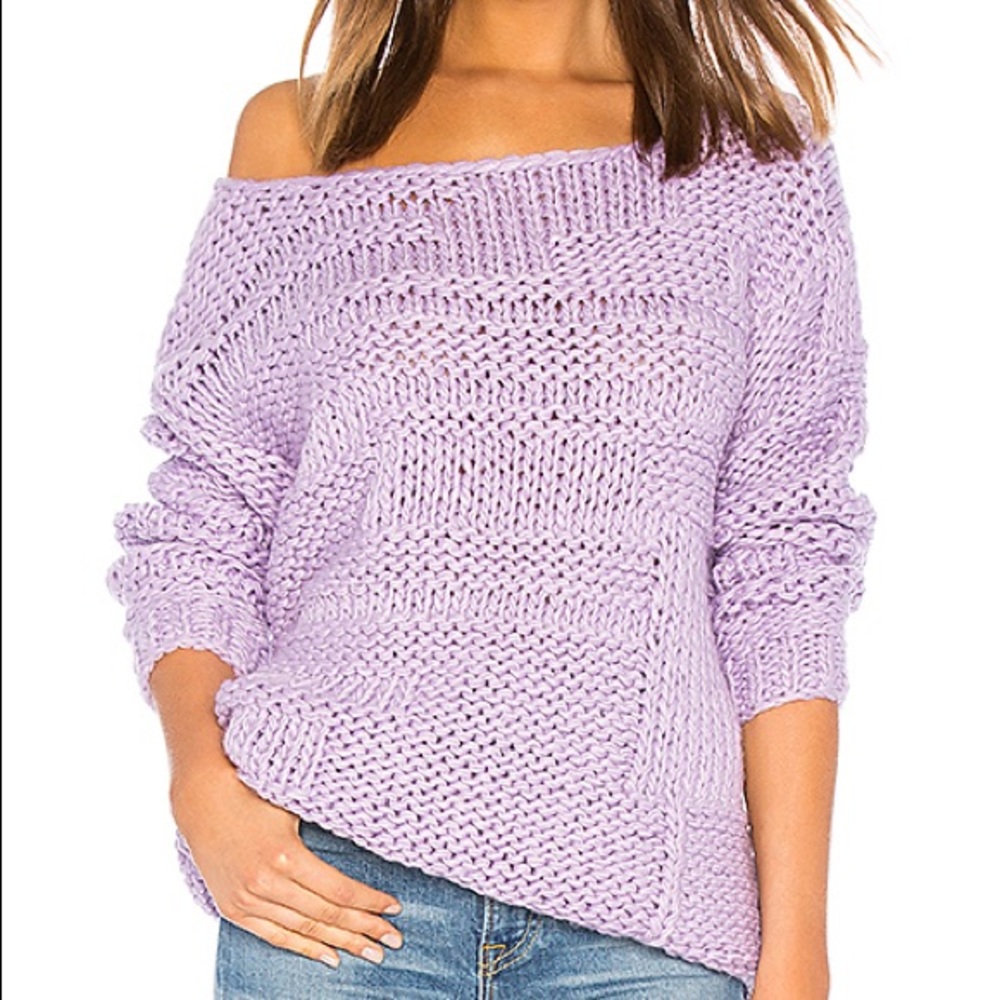 Lovers & Friends Purple off the shoulder sweater!